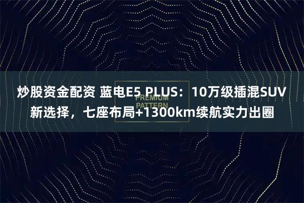 炒股资金配资 蓝电E5 PLUS：10万级插混SUV新选择，七座布局+1300km续航实力出圈